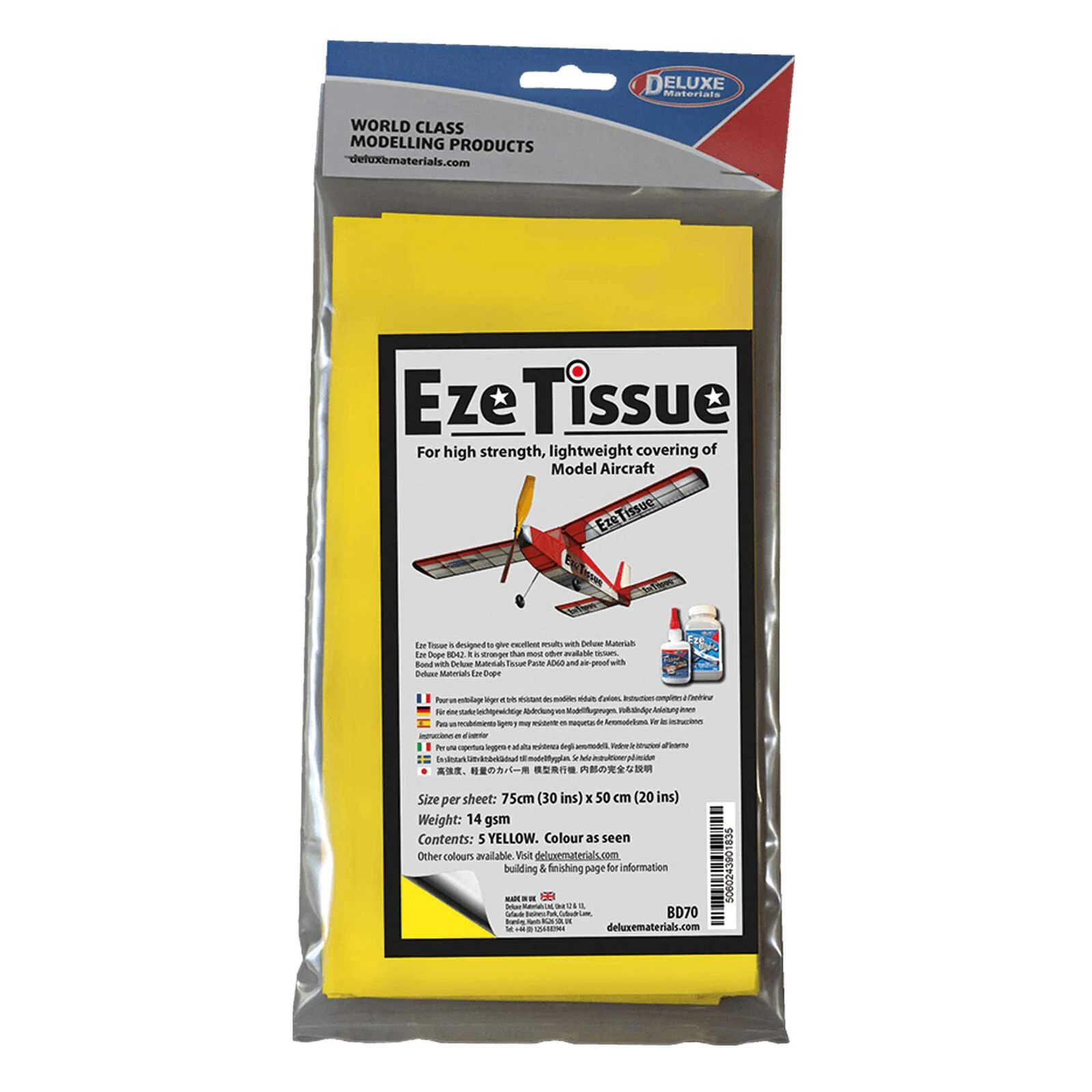 Deluxe Materials Yellow EZE Tissue, 30"x20" (5) 3 Deluxe Materials Yellow EZE Tissue, 30"x20" (5)