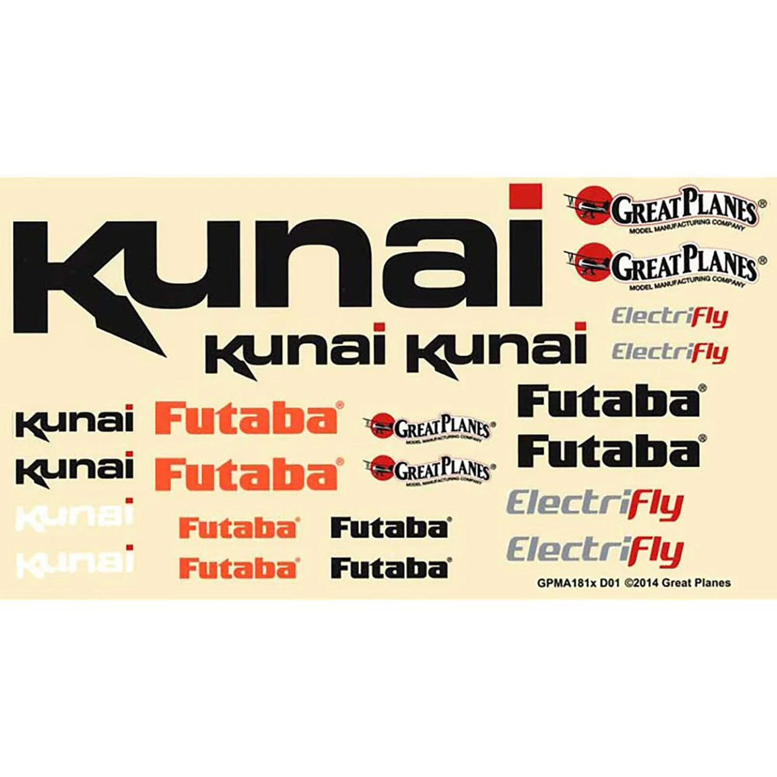 GREAT PLANES Decals: Kunai EP Rx-R 3 GREAT PLANES Decals: Kunai EP Rx-R