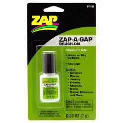 ZAP Glue Ap-A-Gap Brush-On Medium CA+, .25 Oz, Carded
